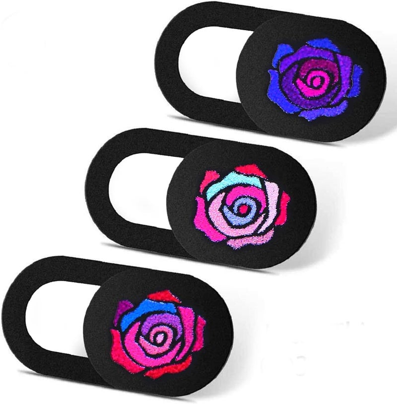 IMNEXT2U Webcam Cover Slide 3 Packs Ultra-Thin Camera Covers for Computer Laptop Desktop Smartphone to Protect Your Privacy and Security, Rose Black - Image 1